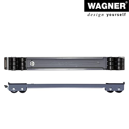 WAGNER 1 Stück Transportroller Transporthilfe I Schiene Industriestahl 44-70 cm, Tragkraft 500 kg I Möbelroller ausziehbar für Umzüge I Lastenroller Flexible Anwendung für Möbel und Küchen Großgeräte