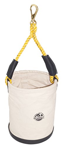 Graintex CB2127 Utility Canvas Bucket Plastic Bottom W/Swivel Snap Hook 16 X 12 Rope Handle