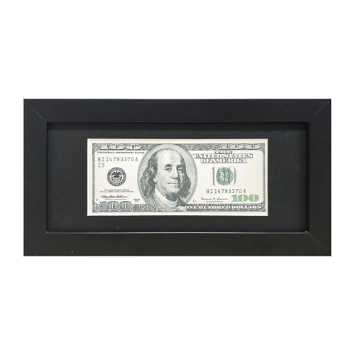 JIANGPAI Tabletop Picture Frame dollar bill holder 5X10 shadow box picture frames Black Dollar Bill Frame with Mat or Display 4x9 business license frame Picture without Mat Solid wood