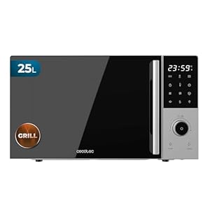 Cecotec Proclean 2500 Digitale Mikrowelle mit Grill, 25 l, 850 W, Grill 1200 W, Konvektion 2200 W, 8 Programme, 5 Leistungsstufen, Teller 315 mm, Timer 60 m, Kindersicherung, Touchscreen