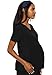 Med Couture Maternity V-Neck Scrub Top, 2 Pockets, Stretchy Side Panels with a Flattering Fit for Pregnant Ladies MC628, S, Black