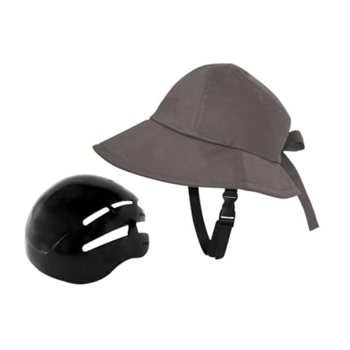 B Baosity Bicycle Helmet Hat Shaped Helmet Fishing Hat Sun Hat Cyclist Helmet Hat Type Helmet Cap for Women's Cycle Everyday Wear Work, Grey