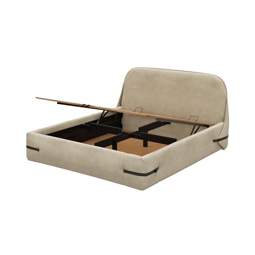 Image of Wakefit Hibernis King Size Hydraulic Storage Upholstered Bed