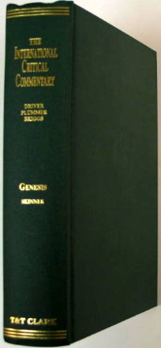 A Critical and Exegetical Commentary on Genesis 0567050017 Book Cover