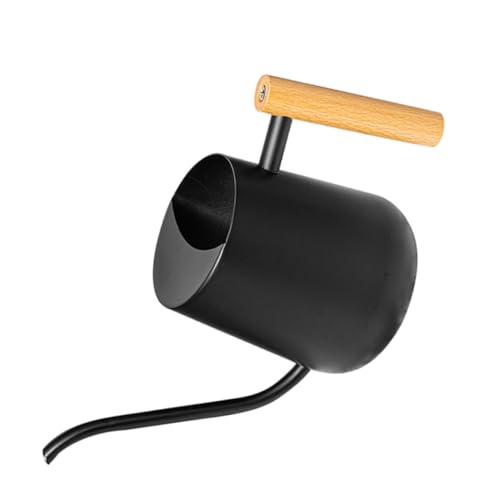 SOIMISS Regadera Inoxidable con Mango de Madera Capacidad para Riego de Plantas de Interior y Exterior Duradera y Portátil para Jardín y Oficina