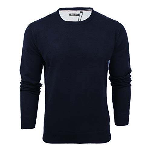BRAVE SOUL Jersey de punto con cuello redondo para hombre y hombre, Ubs-parsec-dk-navy-mix, S