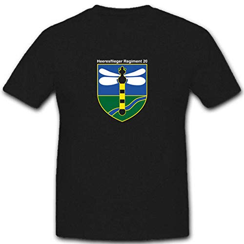 Bundeswehr emblème insigne militaire t-shirt aviation régiment 20 noir