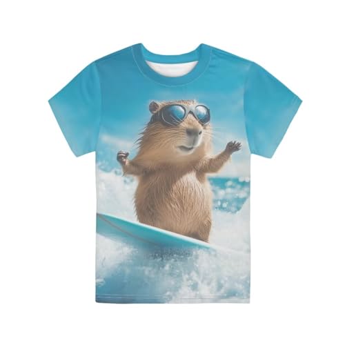Image of Xhuibop Kids T Shirts for Boys Size 3-16 Girls Short Sleeve Sportswear Active Tops