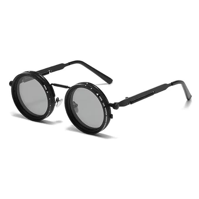 Adjustable ND Filter Round Sunglasses | Variable Tint Polarized UV400 Sunglasses | Rotating Lens ND2-ND400 | Vintage Metal Frame for Men & Women-image-10