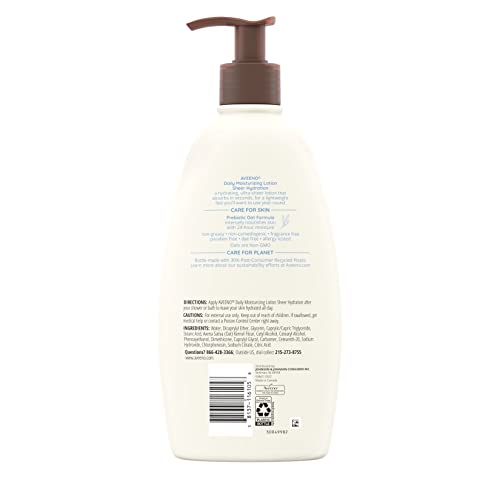 Aveeno 381371161058 Sheer Hydration Daily Moisturizing Fragrance-Free Lotion With Nourishing Prebiotic Oat, Fast-Absorbing Body Moisturizer thumb #8