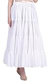 Wevez Women's Belly Dance Cotton 12 Yard Skirt, One Size, White