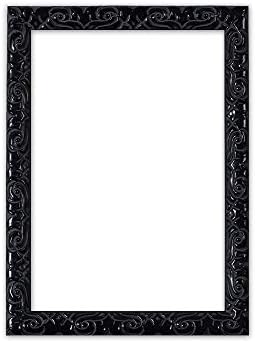 Certificate Frames Antique Cushion Ornate Swept Picture/Poster/Photo Frame with an MDF Backing Board Ready to Hang Or Stand with Styrene Shatterproof Perspex Sheet 8.5"x11" Black