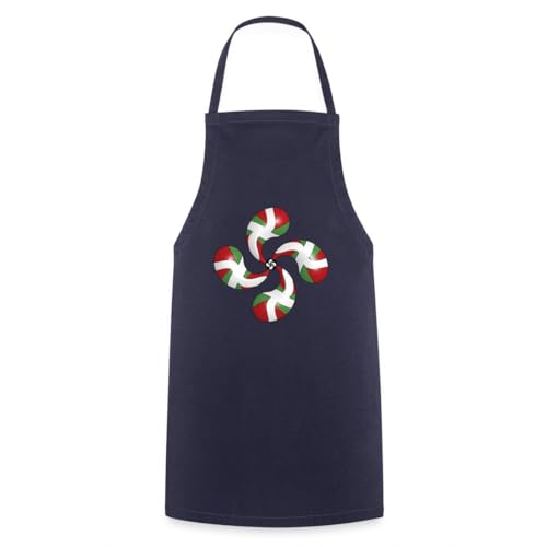 Spreadshirt Lauburu Drapeau Basque Ikurriña Pays Basque Cadeau Euskadi Tablier Cuisine, taille unique, marine