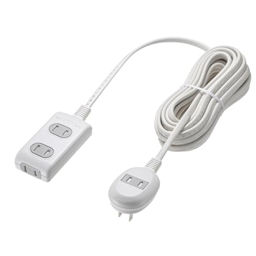 サンワサプライ 電源タップ 4個口(本体3+プラグ側1)・2ピン 7m ほこりシャッター 絶縁キャップ L型プラグ TAP-B9-7K