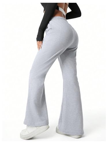 GORGLITTER Girl's Uniform Pants Flare Sweatpants Elastic Waist Bell Bottom Pants Preppy Clothes2