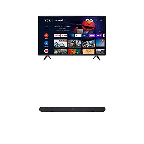 TCL 32-inch Class 3-Series HD LED Smart Android TV - 32S334, 2022 Model + TCL Alto 6 2.0 Channel Home Theater Sound Bar with Bluetooth – TS6100, 120W, 31.5-inch, Black (TS6100-NA)