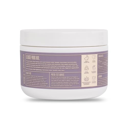 Image of OVERTONE Color Depositing Treatment Hair Mask, Smoky Lavender, 8 oz | Semi Permenant & Nourishing Coloring Conditioner for All Hair Types, Contains Shea Butter & Coconut Oil, Vegan & Cruelty-Free