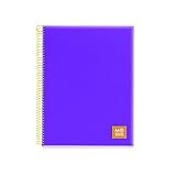 Miquelrius Spiral Notebook, 5 Subject, Graph Pages, 125 Sheets/250 Pages, A4 8.25” x 11.75”, Contrast (Lilac)