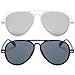 OWL 2Pcs White & Black Aviator Sunglasses for Kids UV400 Protect Kids Eyes for Boys Girls Top Party Favor