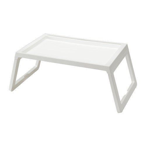 Klipsk 2 x Bed Tray, Breakfast Tray Foldable - Size Length: 70 cm, Width:36 cm,Height:26 cm (White)