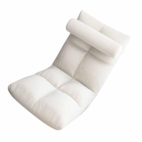 Fauteuil de sol avec coussin de dossier blanc clair de lune pour salon - 7