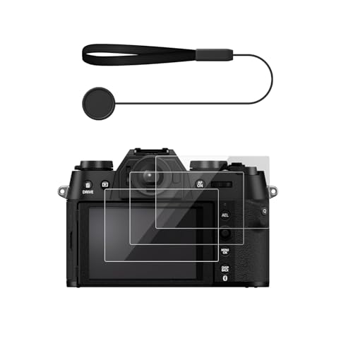 VOVMOEYA 3 Packs Screen Protector Compatible with Fujifilm X-T50/XT50, with One Anti-Loss String Tempered Glass Film for Fuji X-T50 Digital Camera 0.25mm 9H Anti-Scratch and Anti-Fingerprint