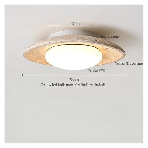 Lustre LED moderne en travertin jaune : la solution contre les salons sombres
