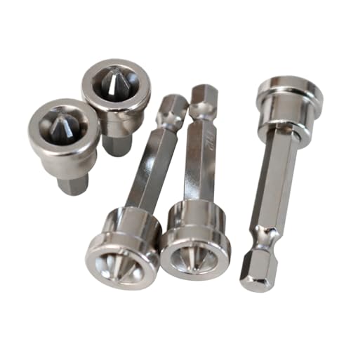 Jubilofex Juego de 5 puntas magnéticas para destornillador eléctrico, brocas de posición para placas de yeso para construcción, vehículos de motor, metal, madera, muebles