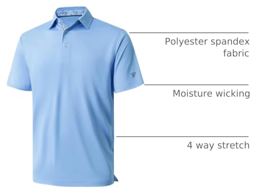 Image of Mens Polo Shirts Short and Long Sleeve Casual Solid Stylish Dry Fit Performance Designed Collared Golf Polo Shirts for Men