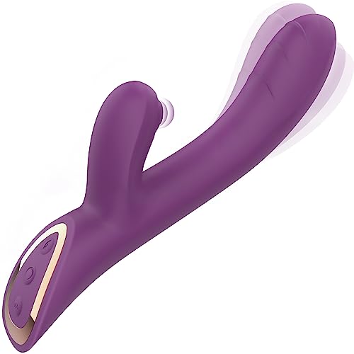 Thrusting Dildo Rabbit Vibrator For Women-Sex Toy Clitoral Stimulator Vibrator With 3 Buckle Vibration 7 Licking G Spot Vibrator Adult Sex Toys For Women And Couple-Purple #TOP25