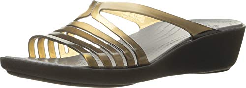 Crocs Women's Isabella Mini Wedge Sandal, Black/Smoke, 9 M US