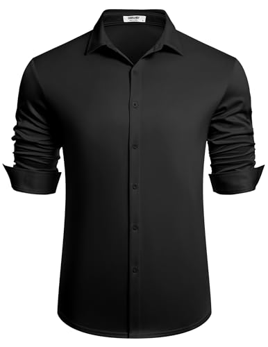 COOFANDY Men's Long Sleeve Wrinkle Free Shirts Button Down Casual Stretch Dress Shirt3