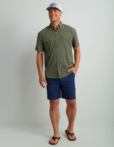 HUK Diamond Back Solid Short Sleeve Button, Fishing Shirt for Men4