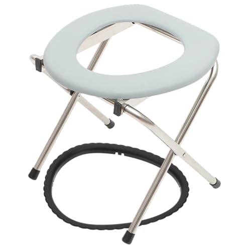 JEWEDECO 折りたたみ式トイレスツール 腰痛 片痺対応 高齢者 妊婦向け快適坐便? ポータブル便座 抗菌グレー設計 家 介護 災害用