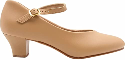 Linodes PU Leather Ankle Strap Character Shoe 1.55'' Dance Shoes for Women-UPD3