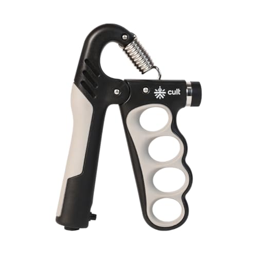 Image of cult Adjustable Hand Gripper with Counter for Men Women - Steel Coil Grip Strengthener 5-100 kg TPR Handle Ergonomic Fitness Tool for Forearm Exercise Wrist Training Portable Gym Equipment