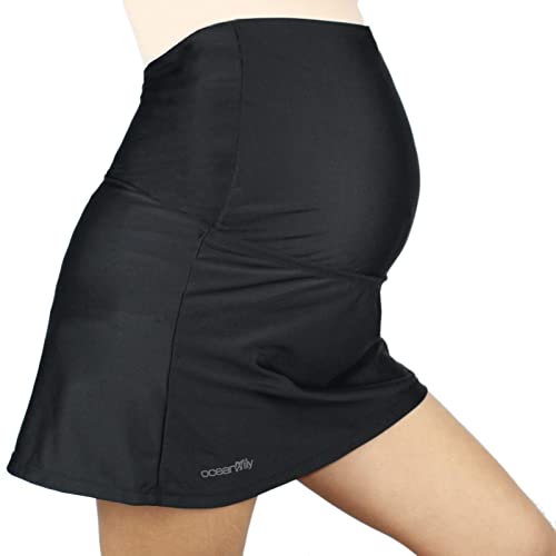 Oceanlily High Waist Over The Belly Maternity Swimwear Swim Skirt-Swim Brief Attached4