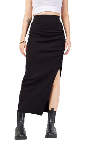 Sassafras Women's Stylish Button-Detail Skirt – Modern Fit, Casua...