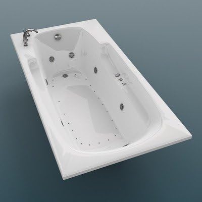 Anguilla 36 x 72 x 23" Rectangular Air and Whirlpool Jetted Bathtub Color/Trim / Tile Flange / Front Skirt / Drain: White / Brushed Nickel / Yes / No / Left