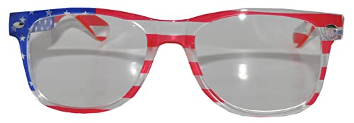 OWL Classic American Flag Sunglasses USA Patriot Colored Lens 4th of July2
