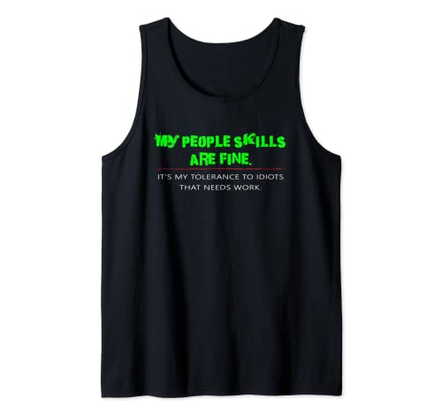 Retro My People Skills Are Fine Funny Sarcastic Humor Camiseta sin Mangas