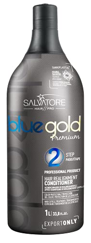 Salvatore Champú antiresiduos de 1 litro, acondicionador reconstructor, fórmula premium de oro azul