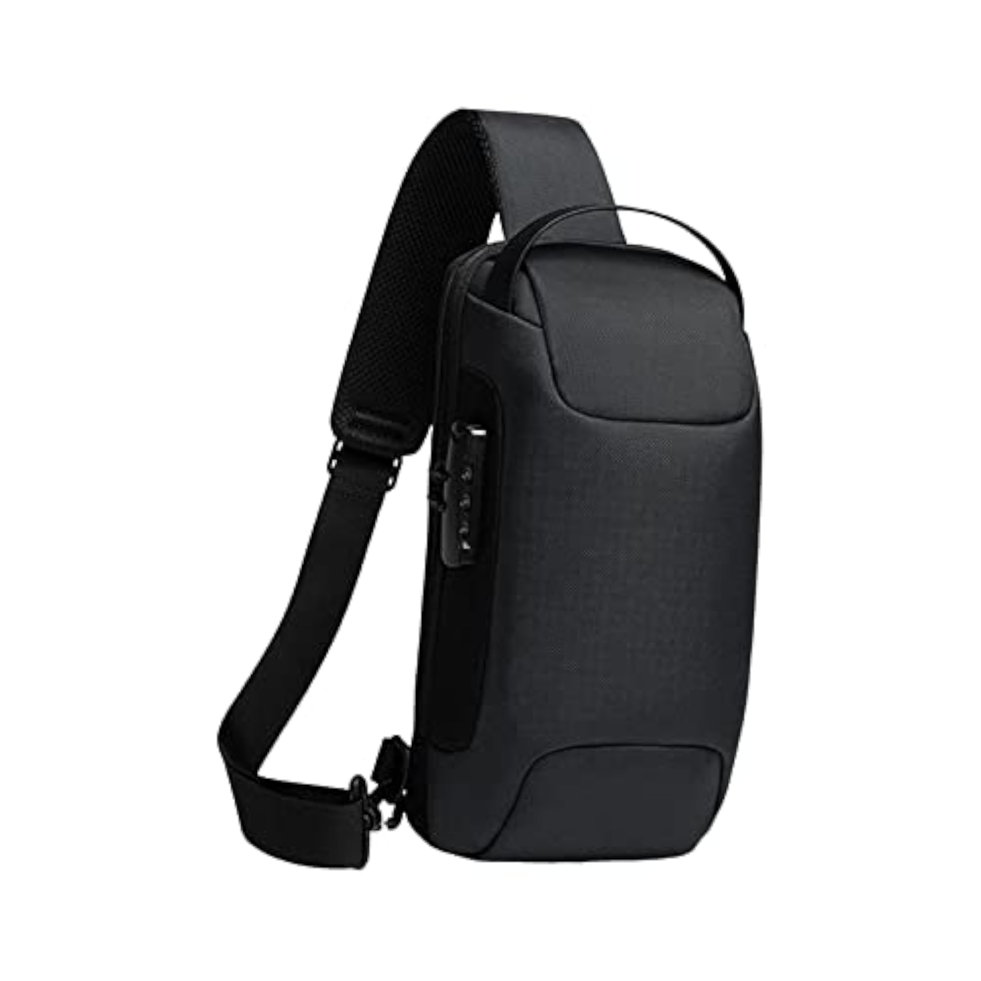 Sling Bag for Men with Lock Backpack Handbag for Cycling Travelling Black