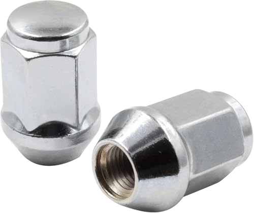 Image of Set of 24 Lug Nuts Closed End Bulge Acorn Lug Nut Style 1.38 inch Long Cone Seat 19mm (3 /4 inch) Hex Wheel Lug Nut (M12x1.25, Chrome)