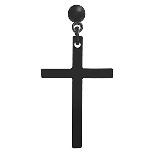 Brincos Walbest 1 peça punk masculinos e femininos de aço inoxidável com cruz brincos piercing joia