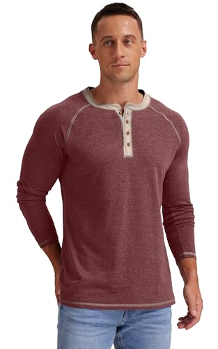 Image of Sailwind Mens Henley Long /Short Sleeve T-Shirt Cotton Casual Shirt