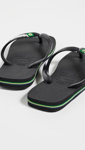 Image of Havaianas mens Brazil Logo Sandal Dark Brown /White