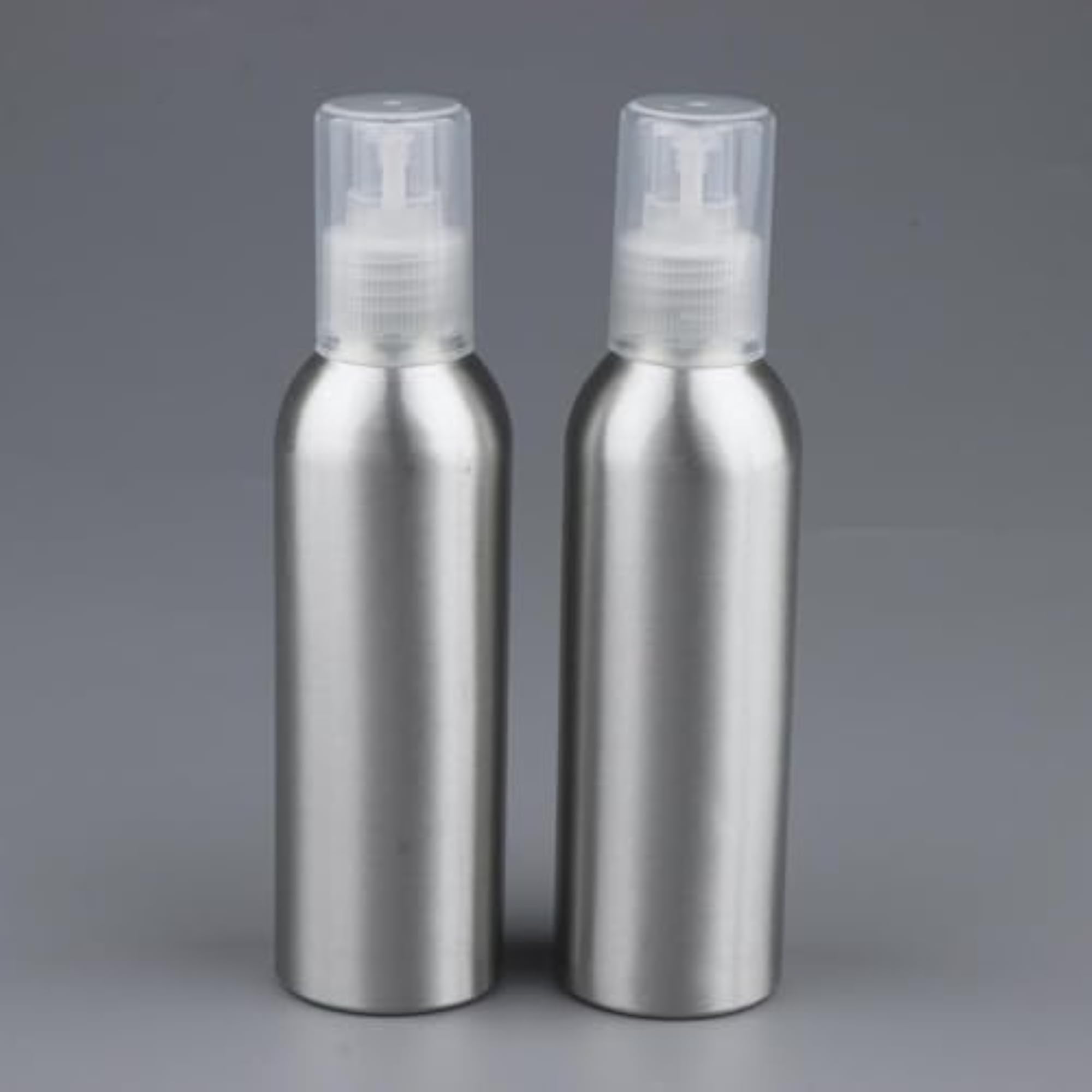2x 250ml Empty Makeup Pump Bottle Aluminum Cream Dispenser