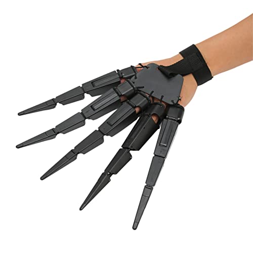 Dioche Halloween Articulated Fingers Extensions, Wearable Cosplay Horrific Finger Extension Party Supplies Cosplay Props for Halloween Party Decoration and Cosplay, Fits All Finger Sizes(Left)