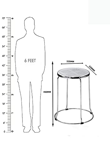 Image of NGFC Steel Stool for Indoor /Outdoor Use - Home, Medical, Hospital, Food, Doctor, Kitchen, Office, Cafe, Cafeteria - Metal Bar Chair (Jali, Silver pk5)